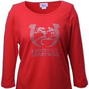 Nitro Kentucky Derby Red Top NWT Sz XL Long Sleeve